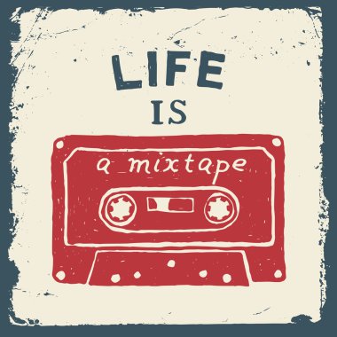 Müzik tipografi poster bant ile