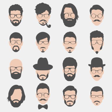Hipster avatarlar kümesi