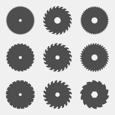 set of circular saw blades clipart