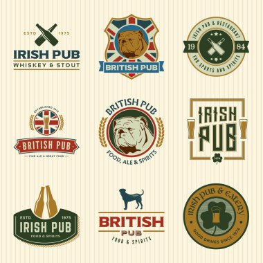 İrlandalı ve İngiliz pub etiket kümesi