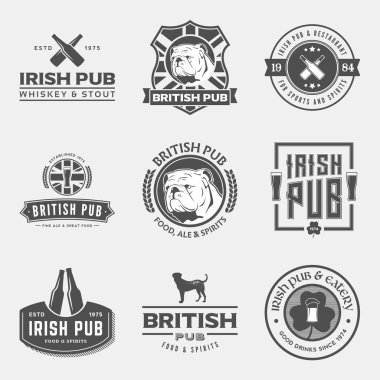 İrlandalı ve İngiliz pub etiket kümesi