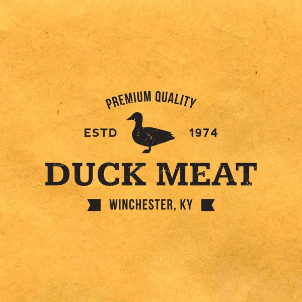 Premium duck meat label — Stock Vector