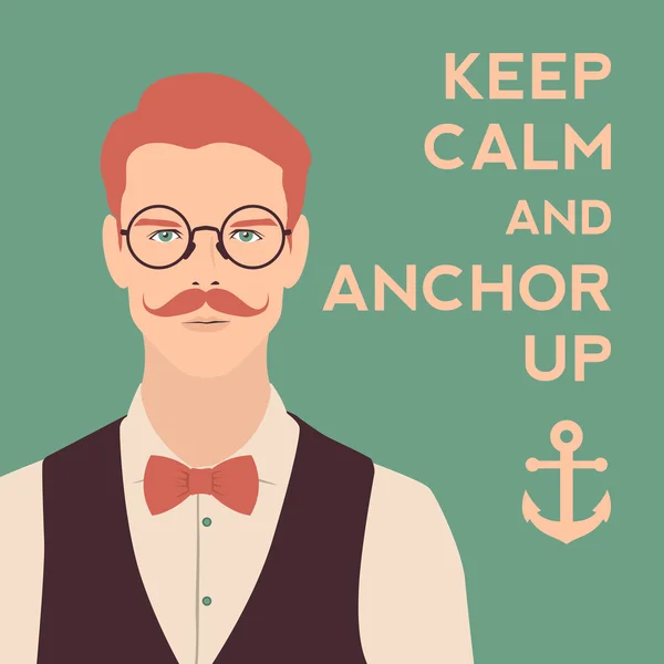 Keep calm and anchor up poster — Stock Vector