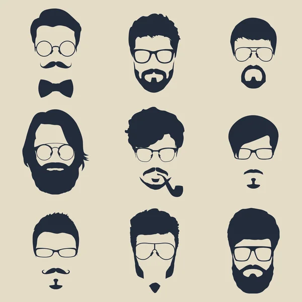 Ensemble d'avatars hipster — Image vectorielle