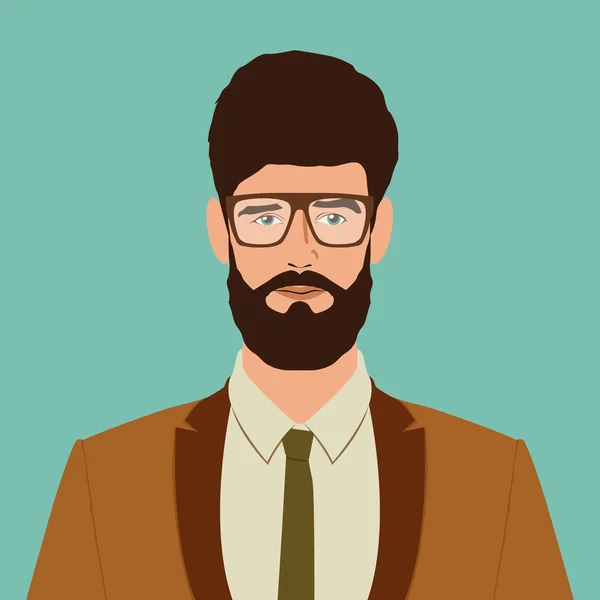 Personagem hipster plana — Vetor de Stock
