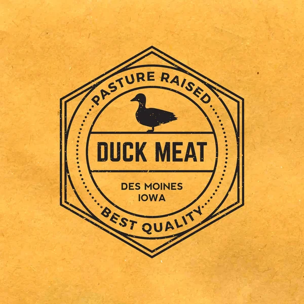 Etiqueta de carne de pato premium — Vector de stock