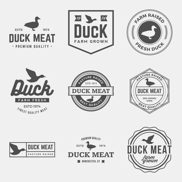 Set of premium duck meat labels — Stock Vector