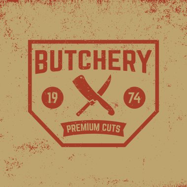 kasaplık etiket grunge arka plan üzerinde