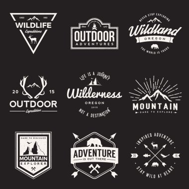 set of wilderness and nature exploration clipart