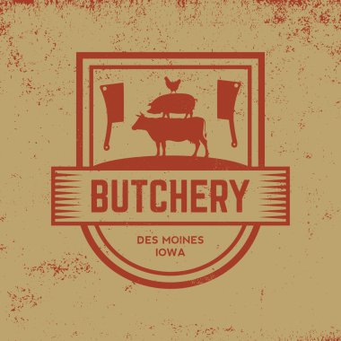 kasaplık etiket grunge arka plan üzerinde