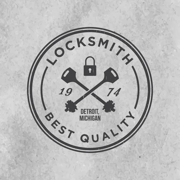 Locksmith label with grunge texture — Stock Vector