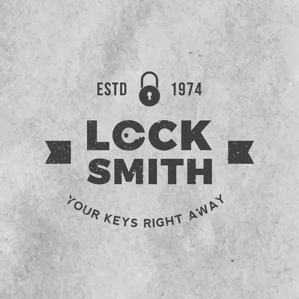 Locksmith label with grunge texture — Stock Vector