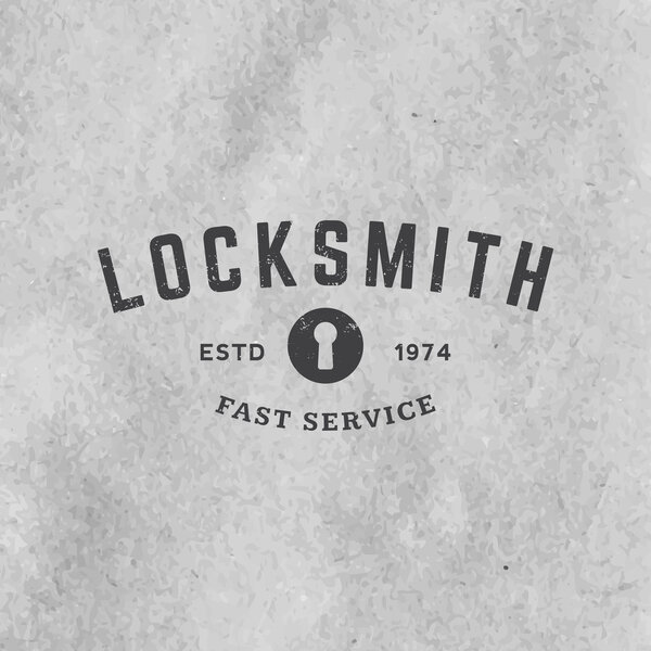 Locksmith label with grunge texture