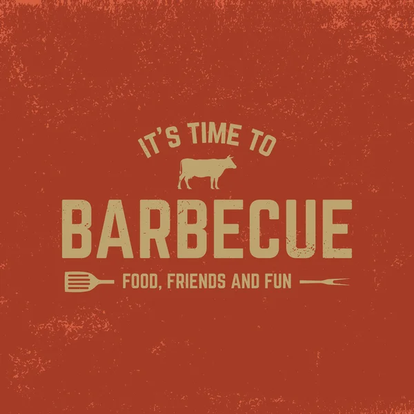 Badge barbecue sul rosso — Vettoriale Stock