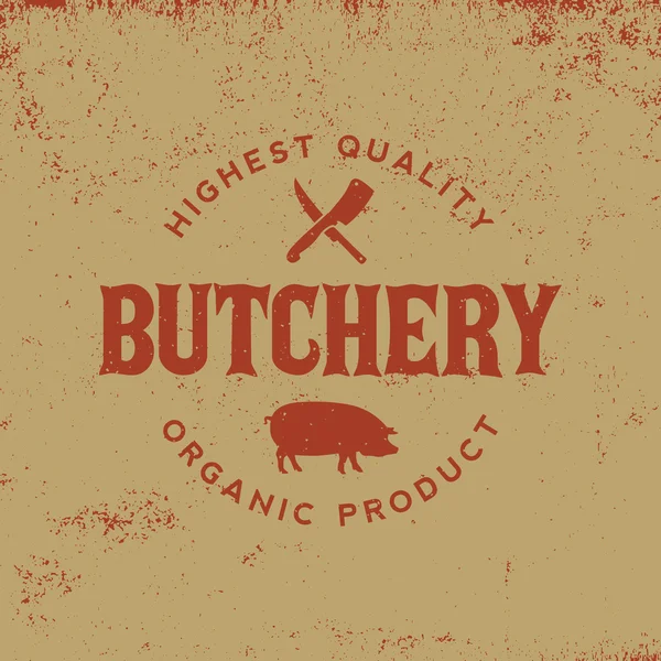 Butchery label on grunge background — Stock Vector