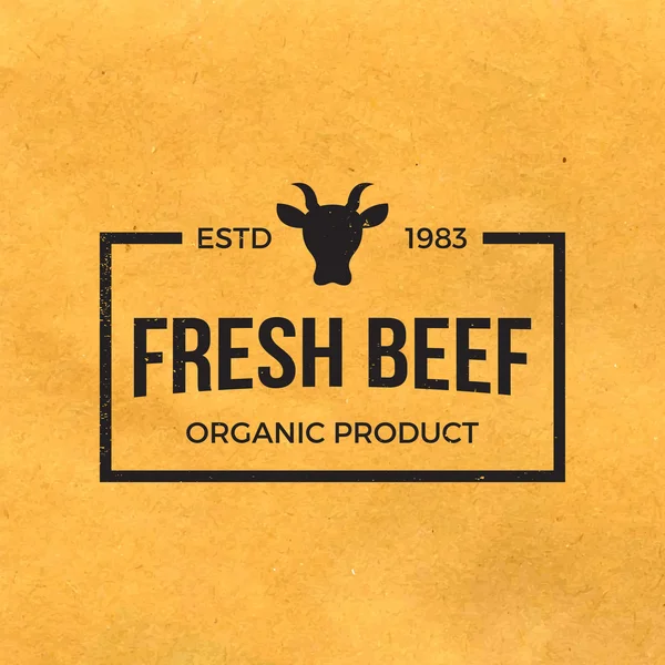 Rótulo de carne premium com textura grunge — Vetor de Stock