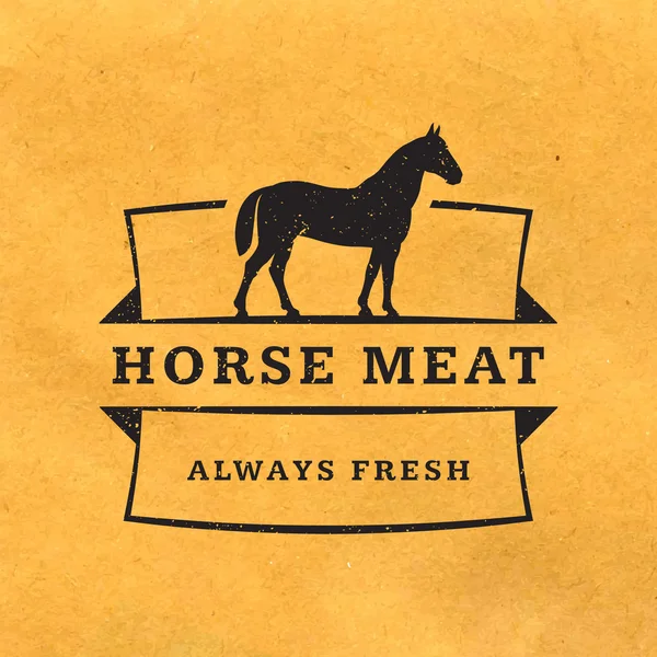 Premium horse meat label — Stock Vector