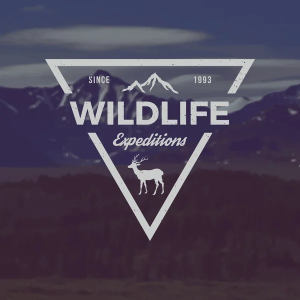 Wildlife expeditions emblem — Stock Vector