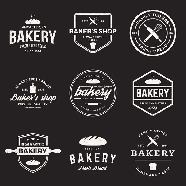 Vector uppsättning bageri etiketter — Stock vektor