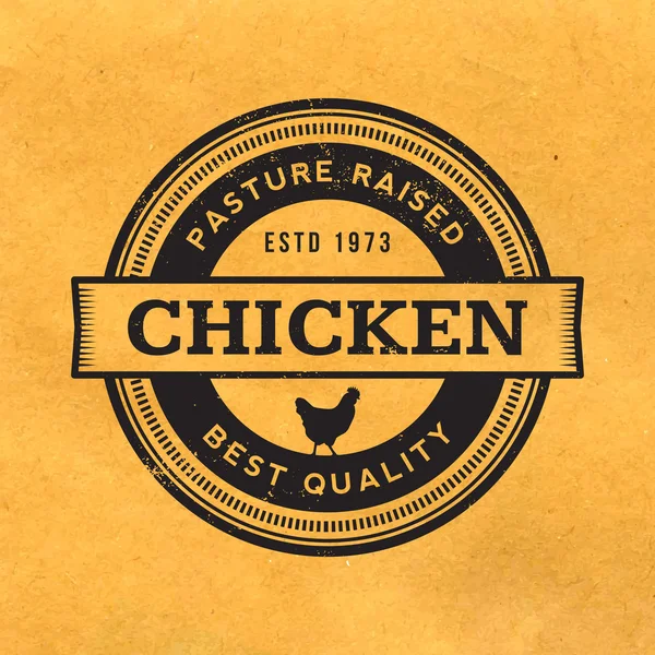 Étiquette de viande de poulet Premium avec texture grunge — Image vectorielle