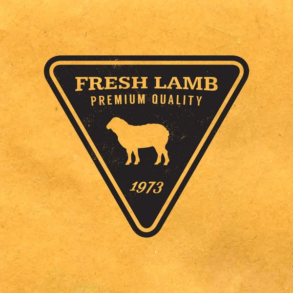 Premium-Lamm-Label mit Grunge-Textur — Stockvektor