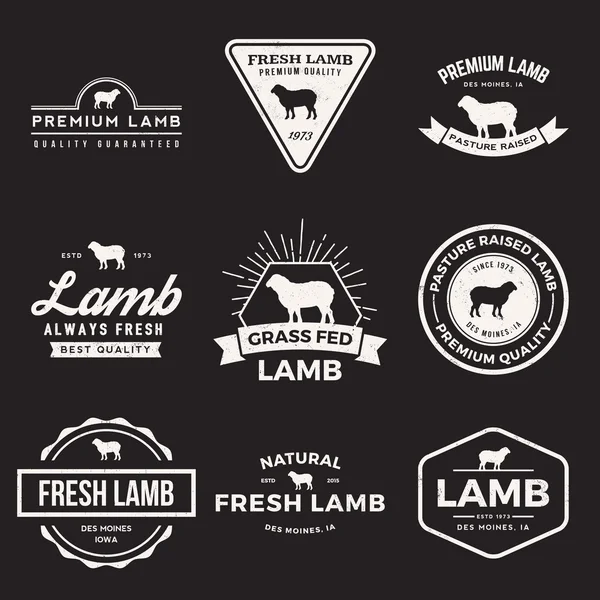 Vector set of premium lamb labels — Stock Vector