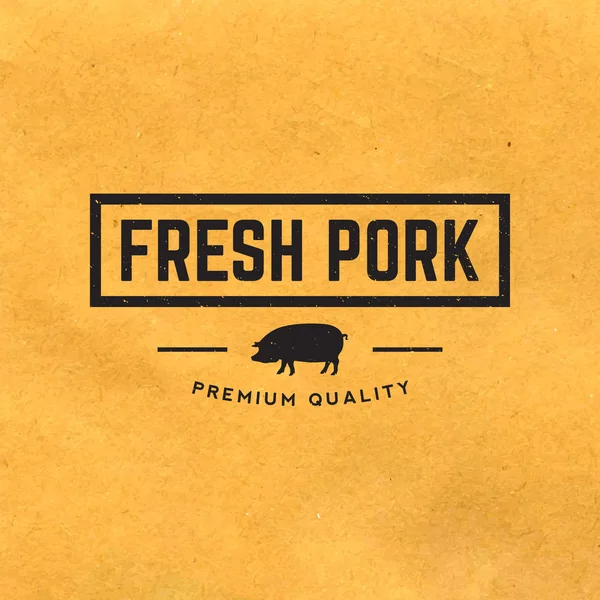 Etichetta di maiale premium con grunge texture — Vettoriale Stock