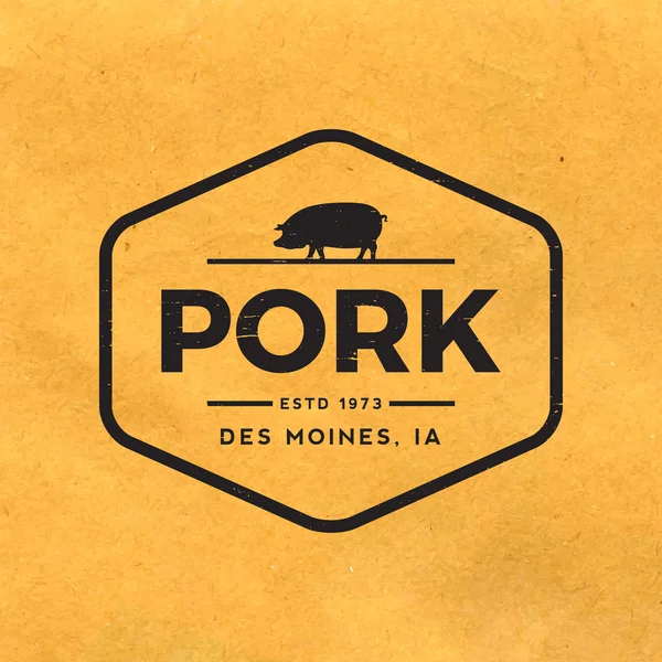 Premium pork label with grunge texture — Stock Vector