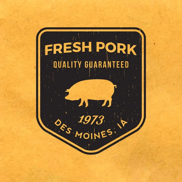 Premium pork label with grunge texture — Stock Vector