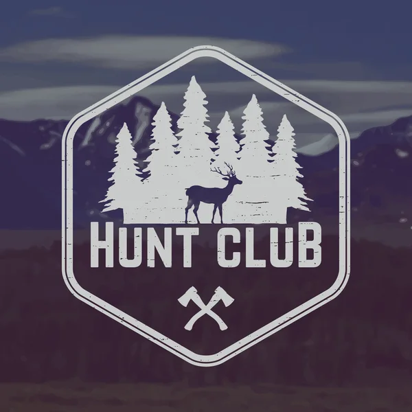 Vector clube de caça emblema — Vetor de Stock