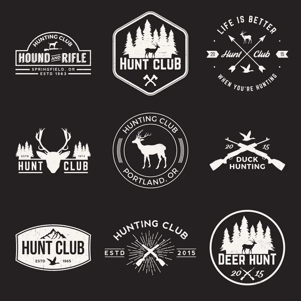 Vector set of hunting club labels — Stock Vector