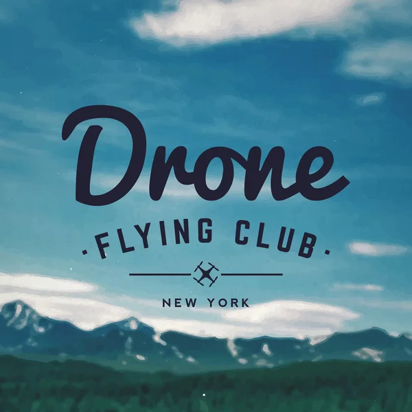 Emblème du club de pilotage de drone — Image vectorielle