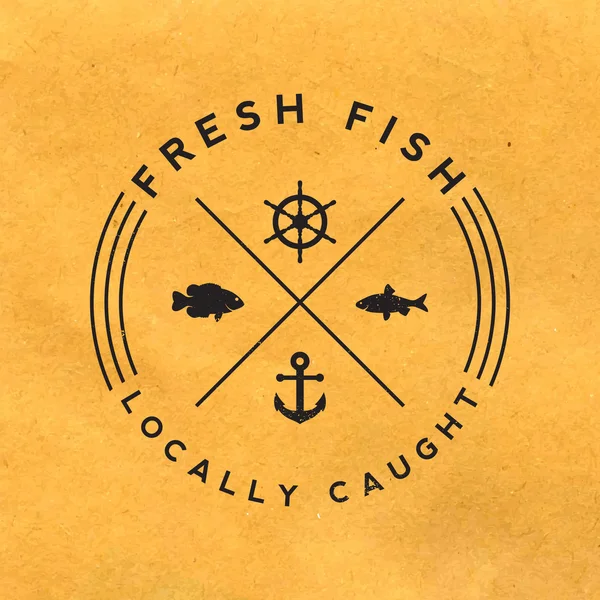 Fresh fish label — Stock Vector