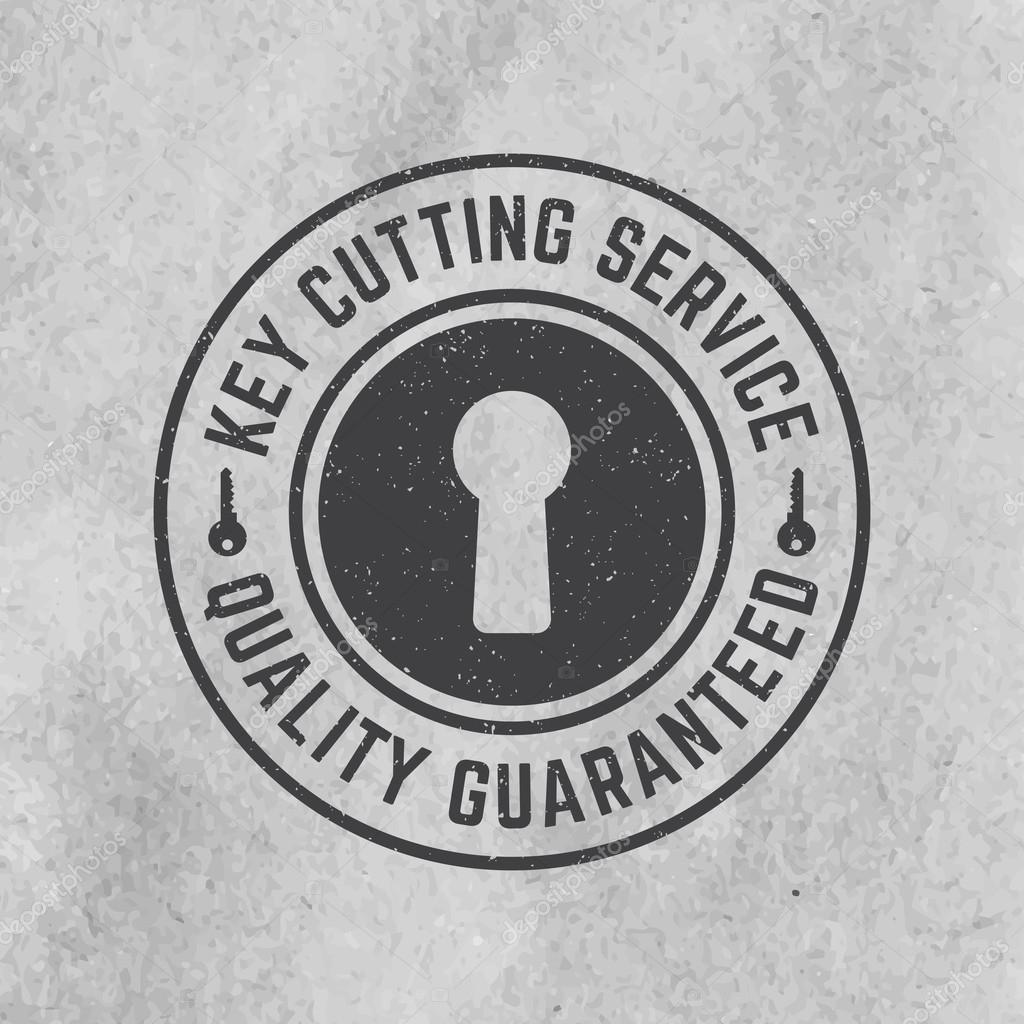 Locksmith label with grunge texture on old paper background