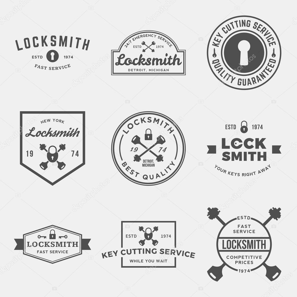 set of locksmith labels, badges