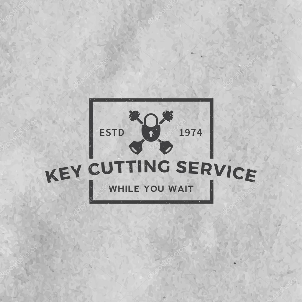 Locksmith label with grunge texture on old paper background