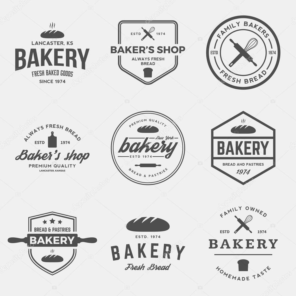 Vector set of bakery labels