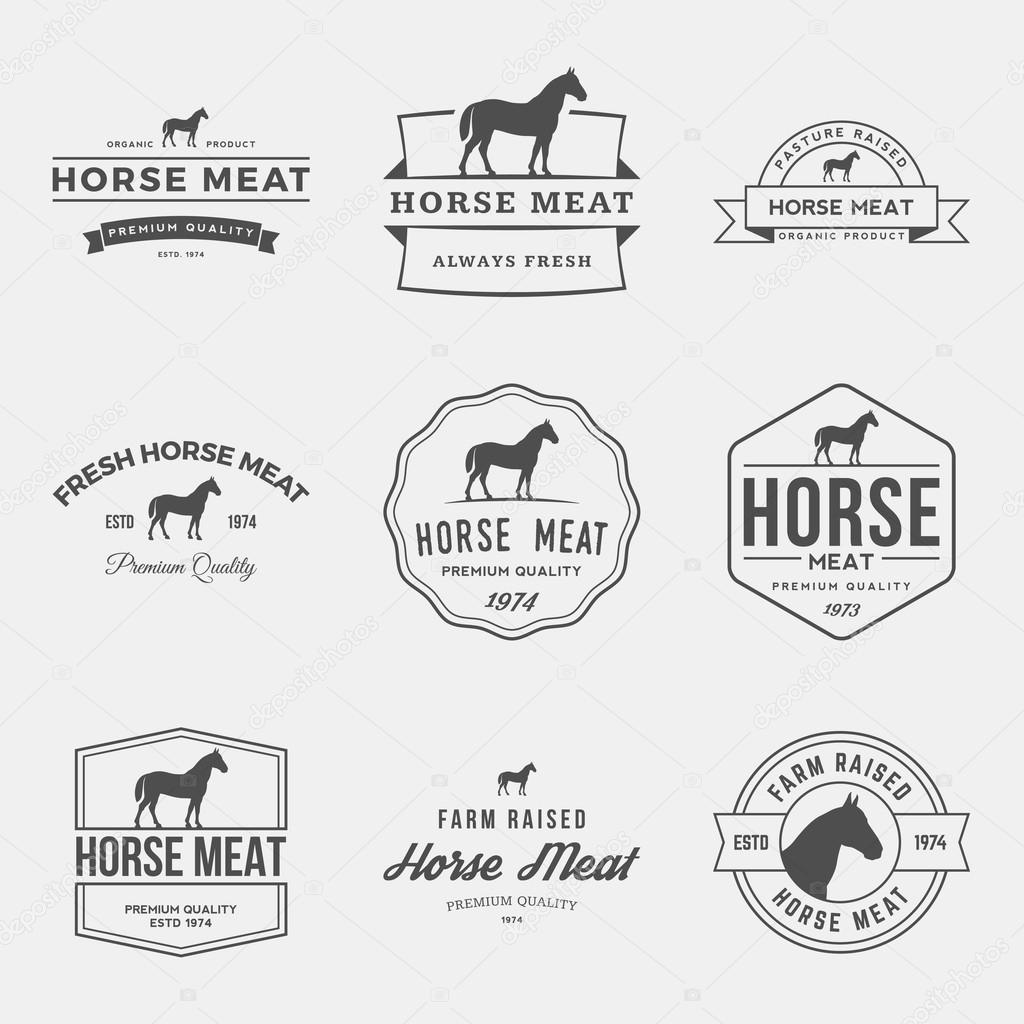 set of premium horse meat labels