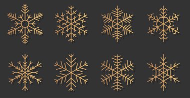 Altın kar taneleri gradyan kar yağışı vektörü