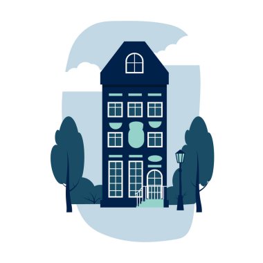 Çizgi film evi, renkli Amsterdam vektörü