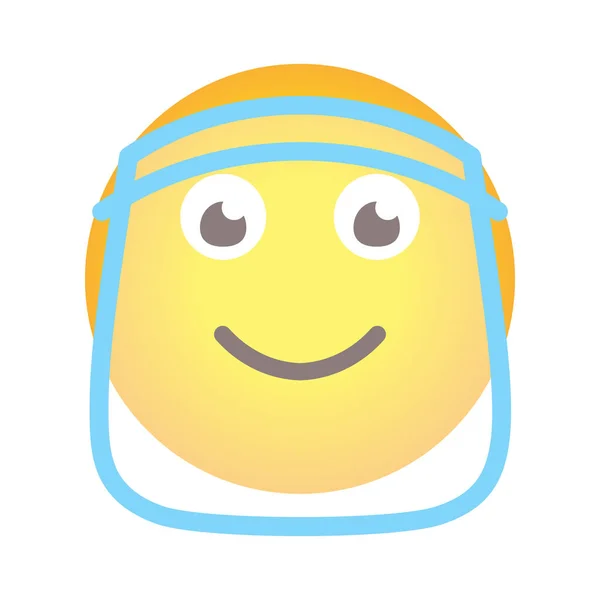 Singola faccina emoji icona limpida maschera covid vettore — Vettoriale Stock