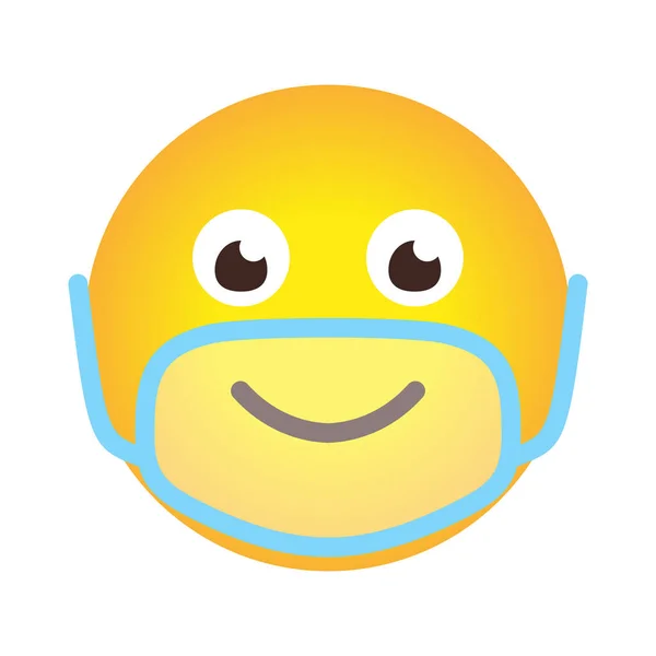 Emoji cara icono máscara transparente covid aplicación vector — Vector de stock