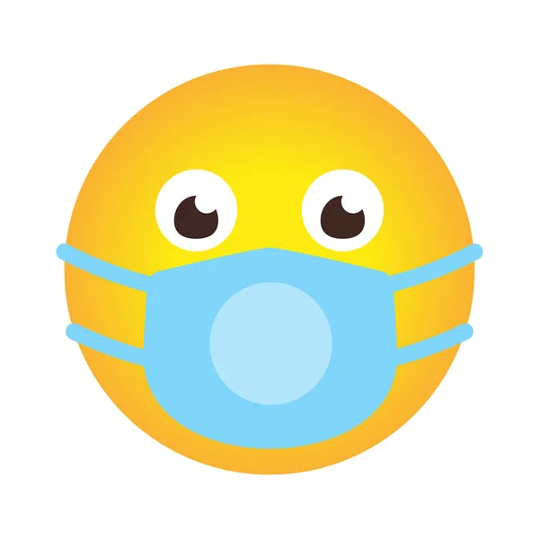Single emoji face icon medical mask covid vector — Stock Vector