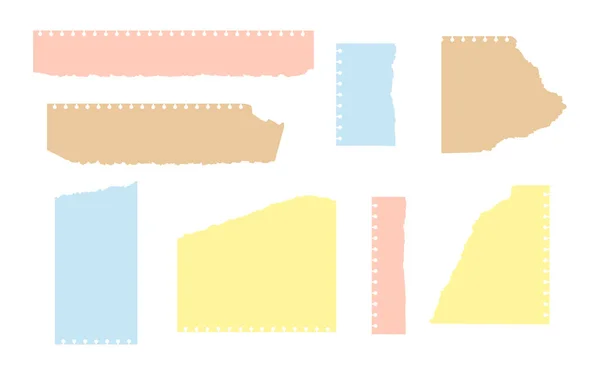 Set de perforación de papel artesanal rasgado vector — Archivo Imágenes Vectoriales