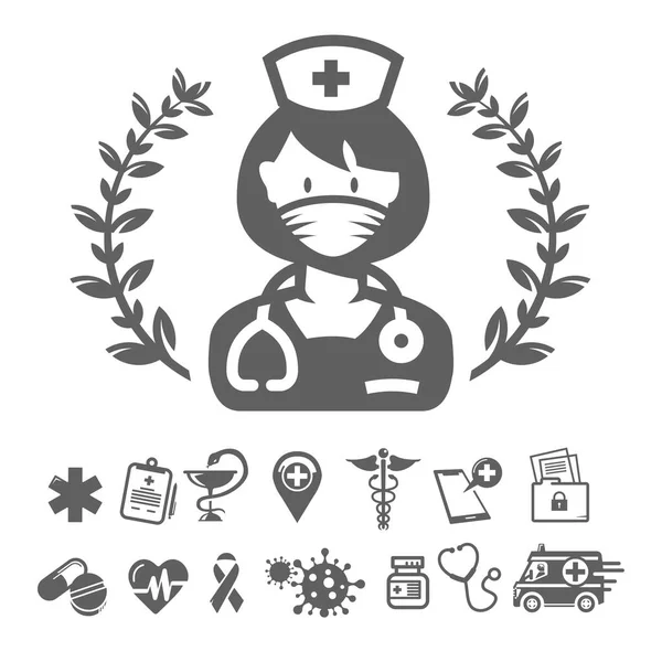 Nurse Vector Icon Illustration Highlighted White Background Graphic Web Design — Stock Vector