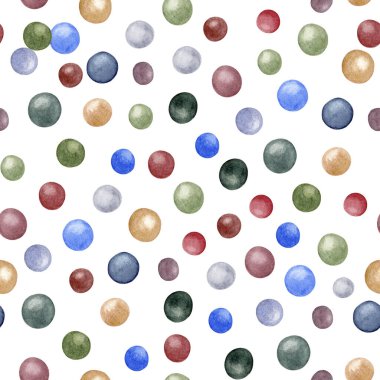 Suluboya Konfeti Renkli Noel Şablonu. Çok renkli konfeti noktalarının parlak suluboya desenleri. Modern, neşeli ve şenlikli. Paket kağıdı, yeni yıl tasarımları ve kutlama grafikleri için mükemmel.