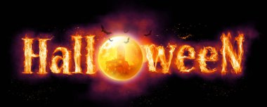 Cadılar Bayramı Korkunç Suratı. Güzel sonbahar kompozisyonu.