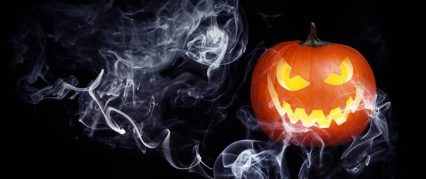 Gruseliges Gesicht Halloween Schöne Ferien Herbst Komposition — Stockfoto