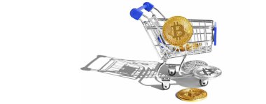 Kripto para birimi konsepti. Bitcoin döviz kurlarındaki eğilimler. Bitcoin 'in yükselişi ve düşüşü.