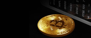 Kripto para birimi konsepti. Bitcoin döviz kurlarındaki eğilimler. Bitcoin 'in yükselişi ve düşüşü.